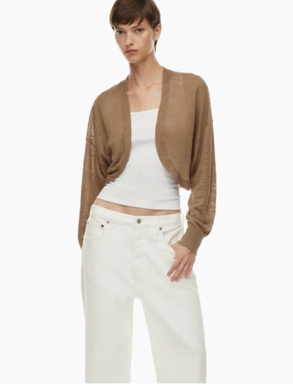 Babaton Decision Linen Shrug Cardigan size 2XS